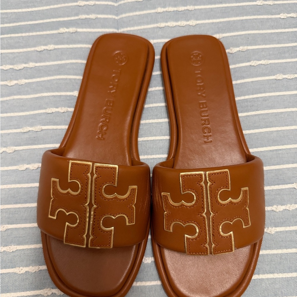 Tory Burch Tan Slide Sandals